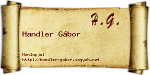 Handler Gábor névjegykártya